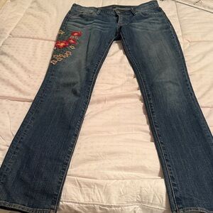 DRIFTWOOD Blue Jeans with Red Embroidery